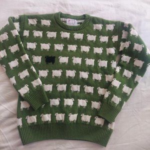Warm and Wonderful 100% wool "Princess Diana" sweater in green